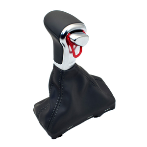 Pomo de Palanca de Cambios de Cuero para Automóvil <span class=keywords><strong>Audi</strong></span> A4 B8 2009 en Adelante/A5 <span class=keywords><strong>2008</strong></span> en Adelante/Q5 2009-2015/A6 C6 2006-2011/A6L C7 2012-2018, Tipo Cristal - Product Image 1
