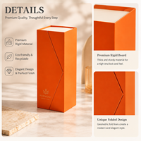 Boîte cadeau pliante de luxe haut de gamme orange, emballage cosmétique personnalisé, coffret de soins de la peau et de parfums premium