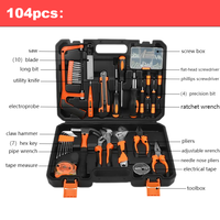 Ensemble d'outils multifonctionnels de 105 pièces pour usage domestique, kit d'outils de quincaillerie combiné de 104 pièces, ensemble d'outils de 9 pièces dans un étui de protection