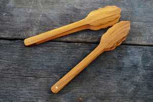 Pinces en bois artisanales pour la cuisine, le service, la grillade et la manipulation des aliments en cuisine, fabriquées en bois naturel durable pour la cuisine quotidienne - Product Image 4