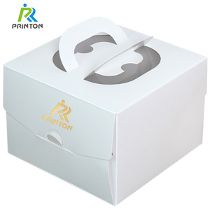 Cajas de cartón redondas personalizadas para regalos, embalaje transparente para magdalenas, pasteles con asa - Product Image 2