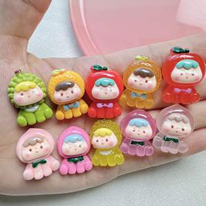 Coque de téléphone DIY en résine brillante et lumineuse à motif de fruits et de dessins animés pour bébé, accessoires pour cheveux, épingles à cheveux, accessoires en résine - Product Image 1