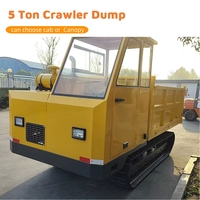 Dumper chenillé diesel haute performance 5 tonnes avec chenilles en caoutchouc, composants essentiels PLC et boîte de vitesses