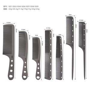 Professional Salon Hairdressing Tool Custom Black Heat Resistant Teasing Carbon Double Teeth <b>Comb</b> - Product Image 6