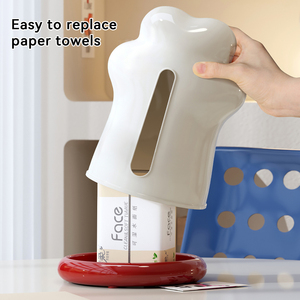 Oem/ODM biểu tượng tùy chỉnh Cat Paw mô hộp bìa công suất lớn Máy tính để bàn mô giấy tổ chức với chống trượt cơ sở - Product Image 6