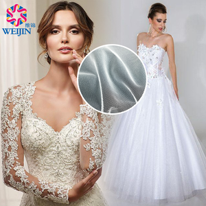 テキスタイル染色100% ナイロン20D通気性ソフトブライトメッシュネット22g 160cmホワイトチュールメッシュニット刺繍パワーメッシュ生地ドレス - Product Image 5