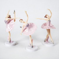 3 pcs/set Gâteaux d'anniversaire Poupées Ballet Danseurs Belle Princesse Joyeux Anniversaire Décoration Gâteau Dessert Tables Figurines avec Bases