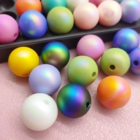 51064 Perles rondes en acrylique couleur macaron plaquées UV de haute qualité 16 mm pour la fabrication artisanale de bijoux et stylos, vente en gros