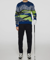 Pull Jacquard Homme 100% Coton Motif Paysage Tricoté Automne Hiver Décontracté Personnalisable Logo Vente en Gros Usine OEM
