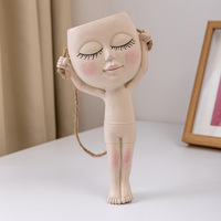Boneka senam dekorasi rumah lucu pot bunga negara gantung penanam karakter terpasang di dinding untuk dekorasi interior rumah
