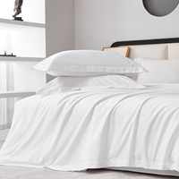Parure de lit hôtelière haut de gamme classique en coton pur tissé, 300 fils, écologique, toutes saisons, personnalisable pour la vente en gros