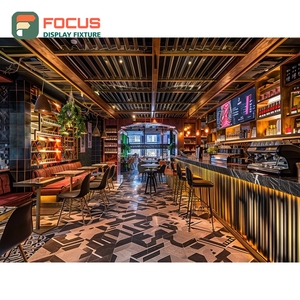 Mostrador de Servicio Contemporáneo para Cafetería, Acabado de Panel Blanco, Área de Exhibición de Bolsas de Café, Mostrador de Servicio para Barista - Product Image 1