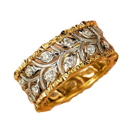 Bague de mode bicolore de vente chaude, bijoux exquis d'oreille et de feuille de blé, ensemble élégant de bague en zircon, adapté à toutes les occasions