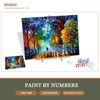 Kit de Peinture par Numéros - Couple Coloré sous la Pluie Nocturne - Ensemble DIY pour Adultes - Cadeau Loisir - Décoration Murale pour Salon avec Chevalet