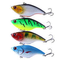 TOPRIGHT 18g 75mm V1004 Leurre de pêche crankbait sans ailettes, vibreur coulant, vibreur coulant à bruit, wobblers de pêche, leurre pour pêche au bar