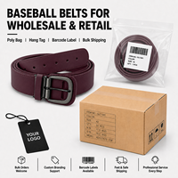 Ceinture de sport classique en cuir PU à boucle ardillon réglable, confortable et ajustable, pour hommes, idéale pour le baseball et le softball, personnalisable en usine avec faible MOQ