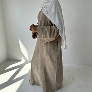 Elegante Abito Abaya Modesto a Vestibilità Ampia con Maniche Larghe, Stile Dubai per <span class=keywords><strong>Donne</strong></span> Musulmane, Outfit Hijab per Uso Quotidiano - Product Image 2