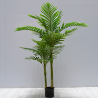 Bonsai Buatan 1.1m Pohon Palem ALEXANDRA Palsu PE Areca Catechu Tanaman Pot Realistis Ramah Lingkungan Tahan Lama Hijau untuk Lanskap