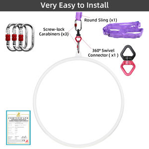 ห่วงโยคะสีขาวแบบวงกลมสำหรับฝึกซ้อมแอโรบิก วงแหวนเดี่ยวสำหรับเต้นรำ วงแหวนสำหรับการแสดงละครสัตว์ เหมาะสำหรับใช้ในบ้าน ยิม หรือสตูดิโอ - Product Image 4