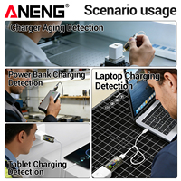 Probador USB ANENG P01 con Pantalla LCD, Voltímetro Digital, Amperímetro, Medidor de Voltaje, Corriente y Capacidad, Detector de Carga Rápida de Batería y Banco de Energía