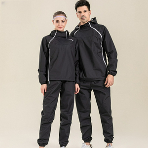 Combinaison de <span class=keywords><strong>sauna</strong></span> personnalisée avec logo 2025 pour une utilisation à domicile, vêtements de sport pour couples, fitness et course à pied, toutes saisons, taille élastique - Product Image 4