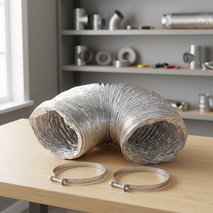 ท่อระบายอากาศอลูมิเนียมสำหรับเครื่องอบผ้าในบ้าน ขนาด 4 นิ้ว x 8 ฟุต - Product Image 2