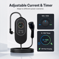 Chargeur EV portable 7 kW GB/T 32A 220V monophasé à charge rapide pour Tesla BYD Li Nio Xpeng Véhicule électrique