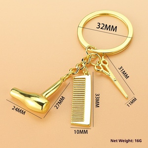 Mini sèche-cheveux créatif, peigne, <span class=keywords><strong>ciseaux</strong></span>, porte-clés, design <span class=keywords><strong>de</strong></span> dessin animé, fonctions <span class=keywords><strong>de</strong></span> lavage, coupe et séchage, pour hommes, pour pendentif ou usage professionnel - Product Image 3