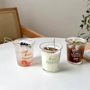 Ev kore cam kupa süt çay kahve fincanları alfabe baskı Espresso gözlük soğuk içme kupaları - Product Image 5