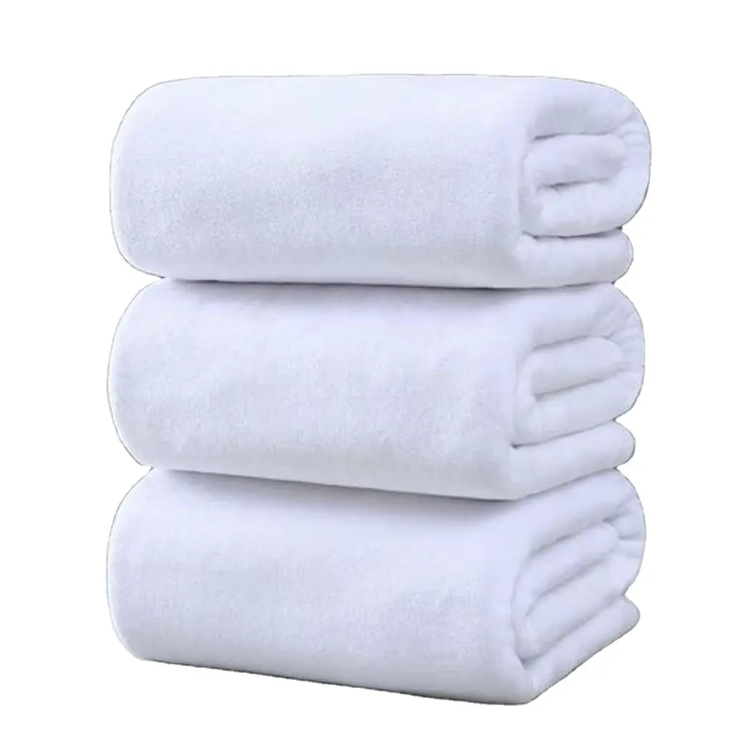 Handuk mandi Salon katun murni, Set handuk mandi katun putih cantik, handuk tangan