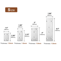 Supports d'angle carrés droits en acier inoxydable à trous fixes pour fixation de meubles et connexion de panneaux de bois
