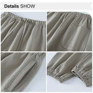 Toptan 440 gram ağır Unisex kalın Terry <span class=keywords><strong>Sweatpants</strong></span> yüksek kalite özel logo pamuk <span class=keywords><strong>Sweatpants</strong></span> - Product Image 4