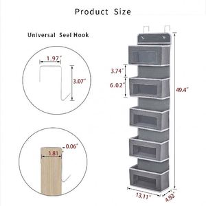 Over the Door Wall Hanging Organizer with 5 Large Clear Windows for <b>Wardrobe</b> Clothing Storage in Party Baby Nursery Dorm - Product Image 6