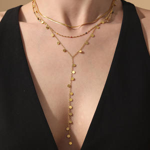 Hochwertige Trendige Einfache Pailletten-Anhänger Quasten Lange Y-Form Halskette Vielseitige Schlüsselbeinkette Leichter Luxus Temperamentvoll Geometrisch - Product Image 3