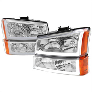 Faro Anteriore Auto, Fanale Anteriore per Chevrolet Silverado 2003-2006, <span class=keywords><strong>Fari</strong></span> Trasparenti, Lampada Paraurti - Product Image 1