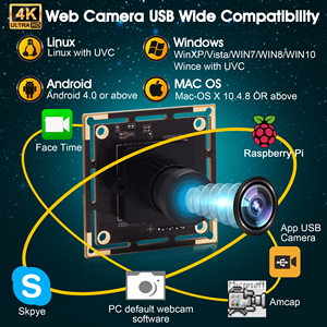 Cámara <span class=keywords><strong>Web</strong></span> con Sensor CMOS 4K 30fps, Enfoque Automático, Micro USB, Módulo de 38x38mm/32x32mm, Lente de 6mm, Campo de Visión de 55 Grados, UVC, Sin Controladores - Product Image 5