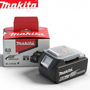 Paket Baterai Lithium-<span class=keywords><strong>Ion</strong></span> Makita BL1860B <span class=keywords><strong>18V</strong></span> LXT 6.0Ah untuk Perkakas Listrik Tanpa Kabel Makita <span class=keywords><strong>18V</strong></span> - Product Image 1