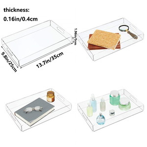 Nampan Sajian Persegi Panjang Modern untuk Menampilkan Kue Kopi dan Camilan - Dekorasi Rumah Kantor, Wadah Makanan Plastik - Product Image 2