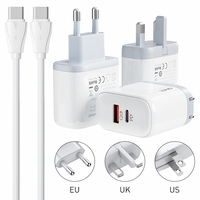 Adaptateur de charge rapide LDNIO A2526C avec prise US / UK / EU, chargeurs muraux USB PD pour téléphones mobiles, chargeur 45W type C pour Samsung Acceptale