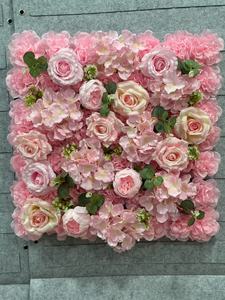 Mur floral artificiel multicolore pastel avec des roses mélangées et des feuilles vertes fraîches pour une décoration de scène élégante - Product Image 6