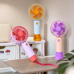 Portable Handheld Rechargeable <b>Fan</b> with <b>Stand</b> 5W DC Motor Battery Powered Hands-Free 4-6 Hours Desk Use Students Outdoor Cooling - Product Image 5