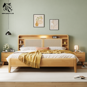 Cama de almacenamiento de madera de tamaño completo, nueva moda, muebles de dormitorio, con logotipo personalizado, precio más bajo, gran stock, envío inmediato, suministro de China - Product Image 1