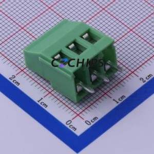 KF129-5.08-3P Screw Terminal Block Through hole Component (THT),P=5.08mm Connector 1x3P 5.08mm Green Through Hole - Product Image 2