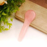 Cuillère Gua Sha Rouleau de Jade Quartz Rose Pierre de Cristal Naturel Masseur Facial Outil de Beauté pour Soins de la Peau Thérapie par le Cristal Blanchiment