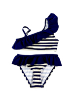 Maillot de bain deux pièces asymétrique pour filles avec couche-culotte de bain, ensemble bikini à volants pour la plage et la piscine, pour bébé