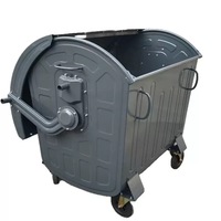 Conteneur à déchets extérieur en acier galvanisé de 1100 L (300 gallons), poubelle de rue, bac de recyclage, stockage, ouverture supérieure, écologique