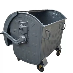 Thùng chứa rác ngoài trời bằng thép mạ kẽm lớn 1100L, thùng rác ngoài trời 300 gallon, thùng chứa rác tái chế đường phố, thùng chứa rác inox 120L miệng mở - Product Image 4