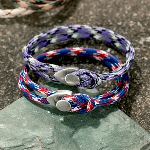 Pulsera de Cuerda de Milán Minimalista Unisex Estilo Étnico Náutico Doble Envoltura Cuerda de Nailon de Acero Inoxidable Trenzado Paracord - Product Image 1