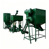 Machine de production de granulés à double tête à matrice plate pour le broyage et le mélange de maïs et de céréales, destinée aux bovins, ovins et volailles