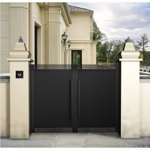 Puerta de Entrada de Metal Artístico, Puerta de Seguridad de Hierro Forjado, Valla Personalizada para Villa con Detalles en Bronce - Product Image 3